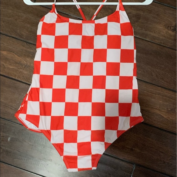 one piece checkered swim suit - Picture 1 of 3